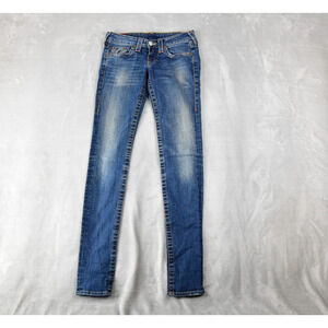 True Religion Jeans Womens 26 (26x33) Stella American Flag Skinny Blue Denim
